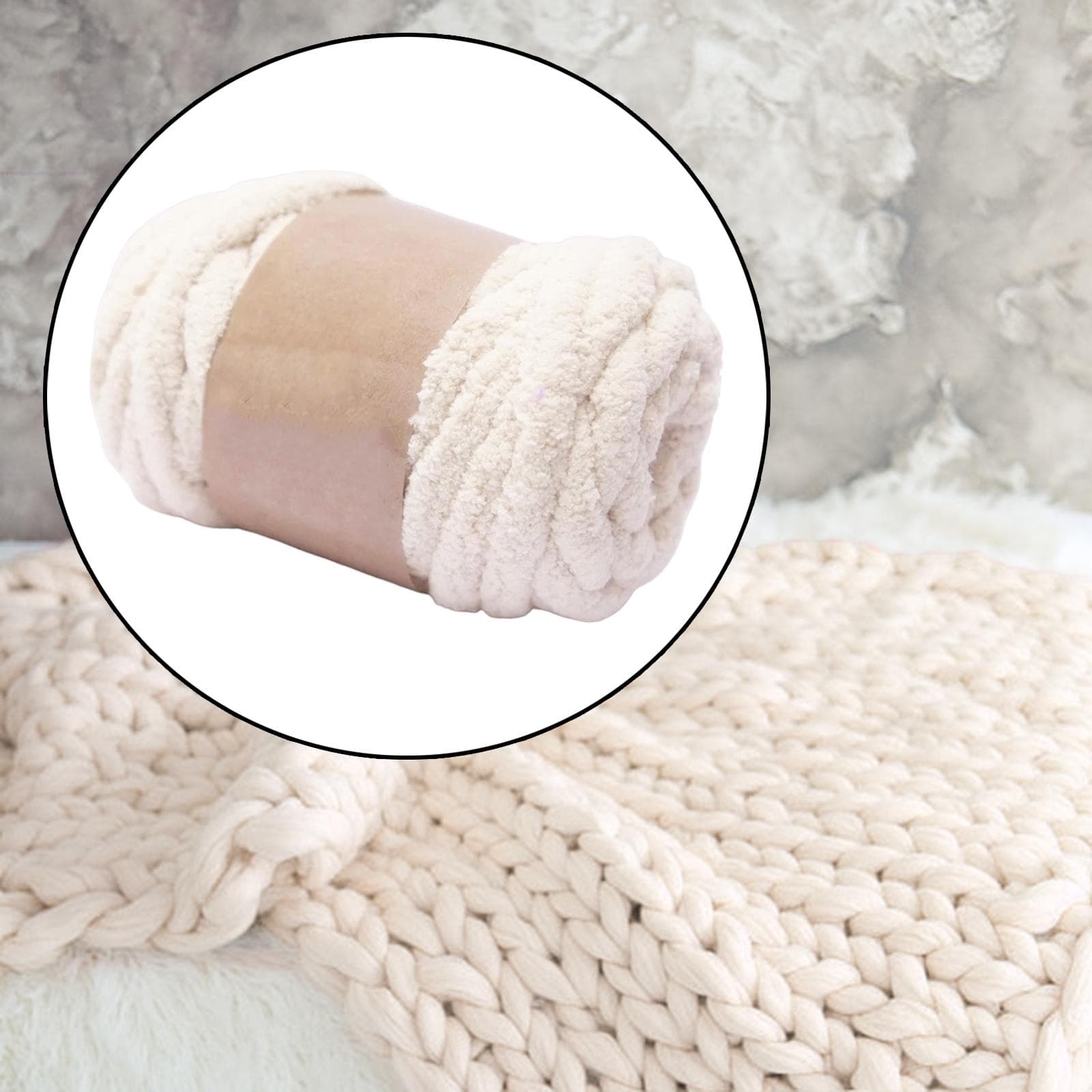 Premium Beige White Chunky Yarn for Effortless Arm Knitting - image 5