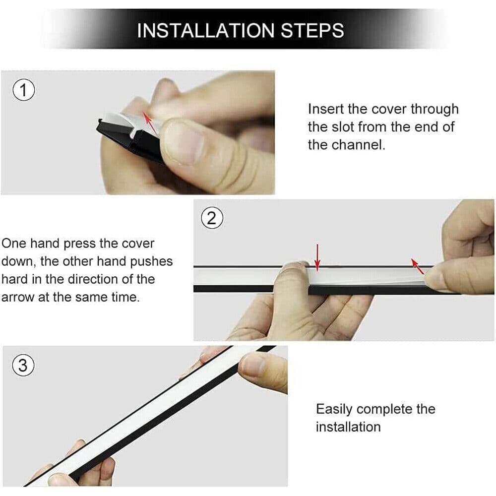 Complete Black Aluminium Channel Kit for LED Strip Lights - image 2
