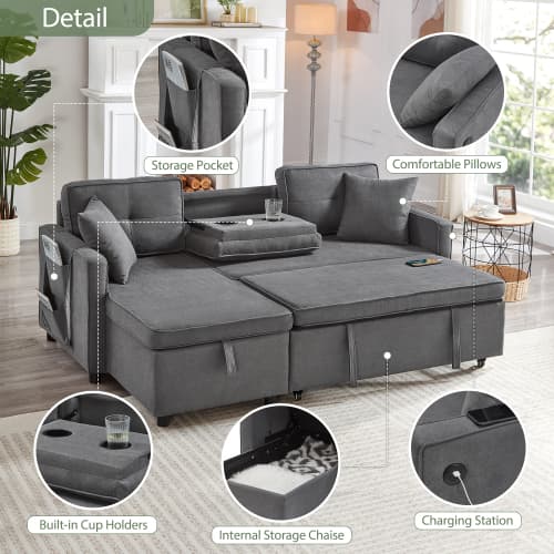 Effortless Comfort: Villalta Home Grey Corner Sofa Bed with Storage - image 19