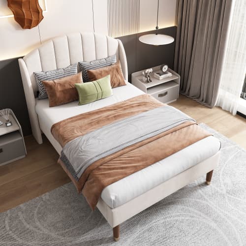 Upholstered Single Bed in Pink Velvet (3ft / 90x190cm) - image 2