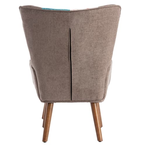 Multi-Colour Lounge Chair & Matching Ottoman Set - image 13