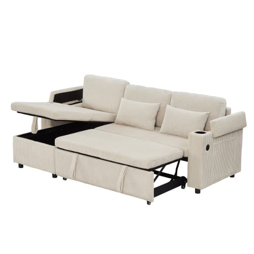 Transform Your Space with this Grey Corduroy Corner Sofa Bed - image 23