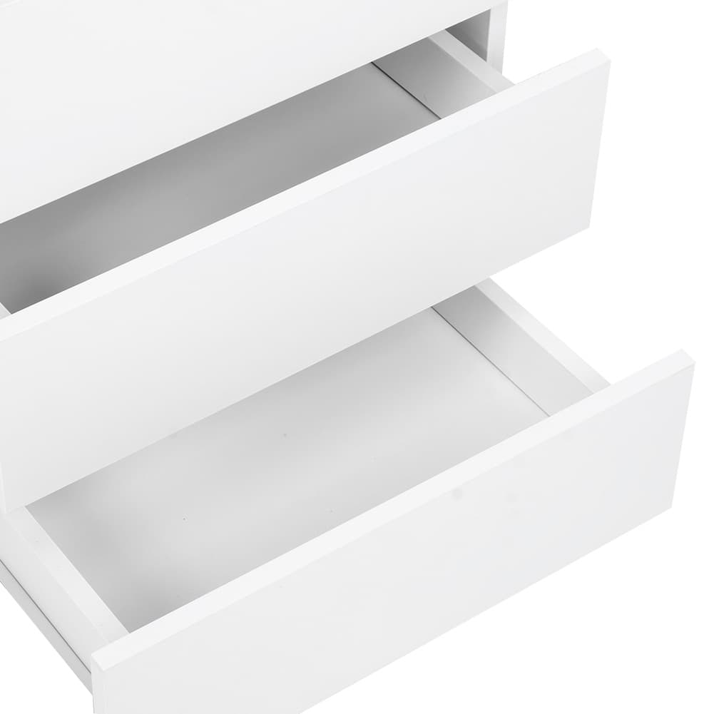 White Bedside Table with 3 Storage Drawers - image 10