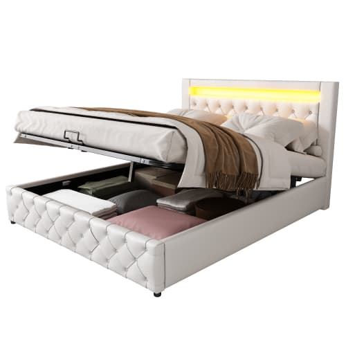 Transform Your Bedroom With This White LED Storage Bed - image 28