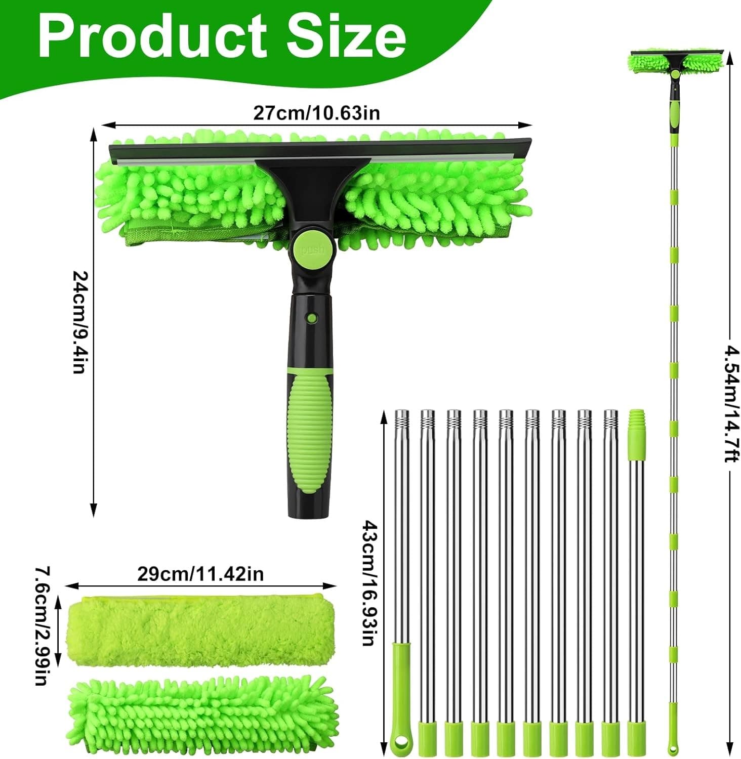 Effortless 4.5m Telescopic Window Cleaner & Squeegee - image 6