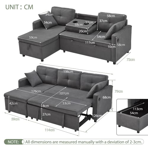 Effortless Comfort: Villalta Home Grey Corner Sofa Bed with Storage - image 14