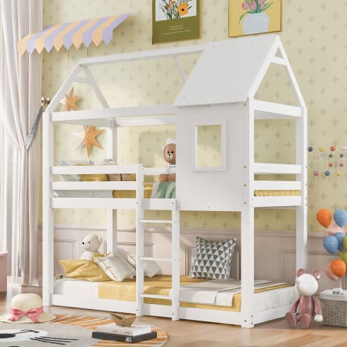 Children's Treehouse Mid Sleeper Cabin Bed, Solid Pine