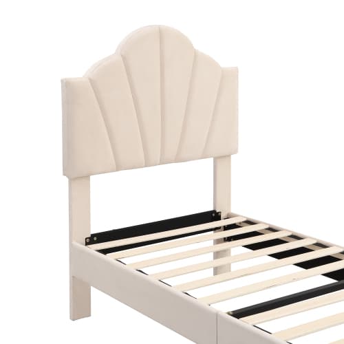 Transform Your Bedroom with this Velvet Shell Single Bed - image 17