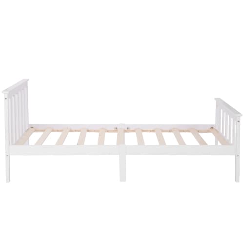 Solid Pine Wood Single Bed in Classic White - image 11