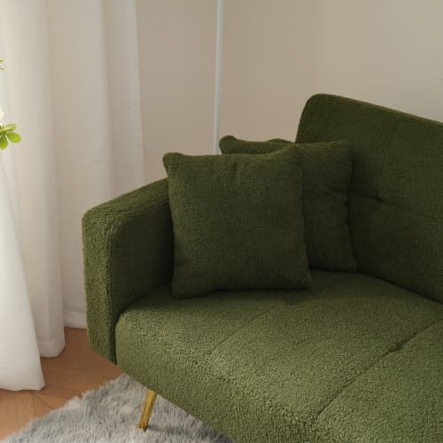Chic 2 Seater Click Clack Sofa Bed with Side Pockets - image 28