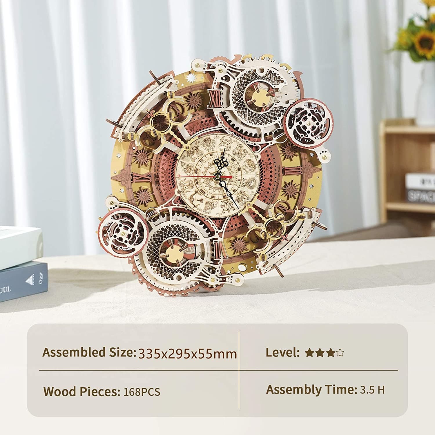 DIY Kit: Wooden Zodiac Wall Clock 3D Puzzle - image 2