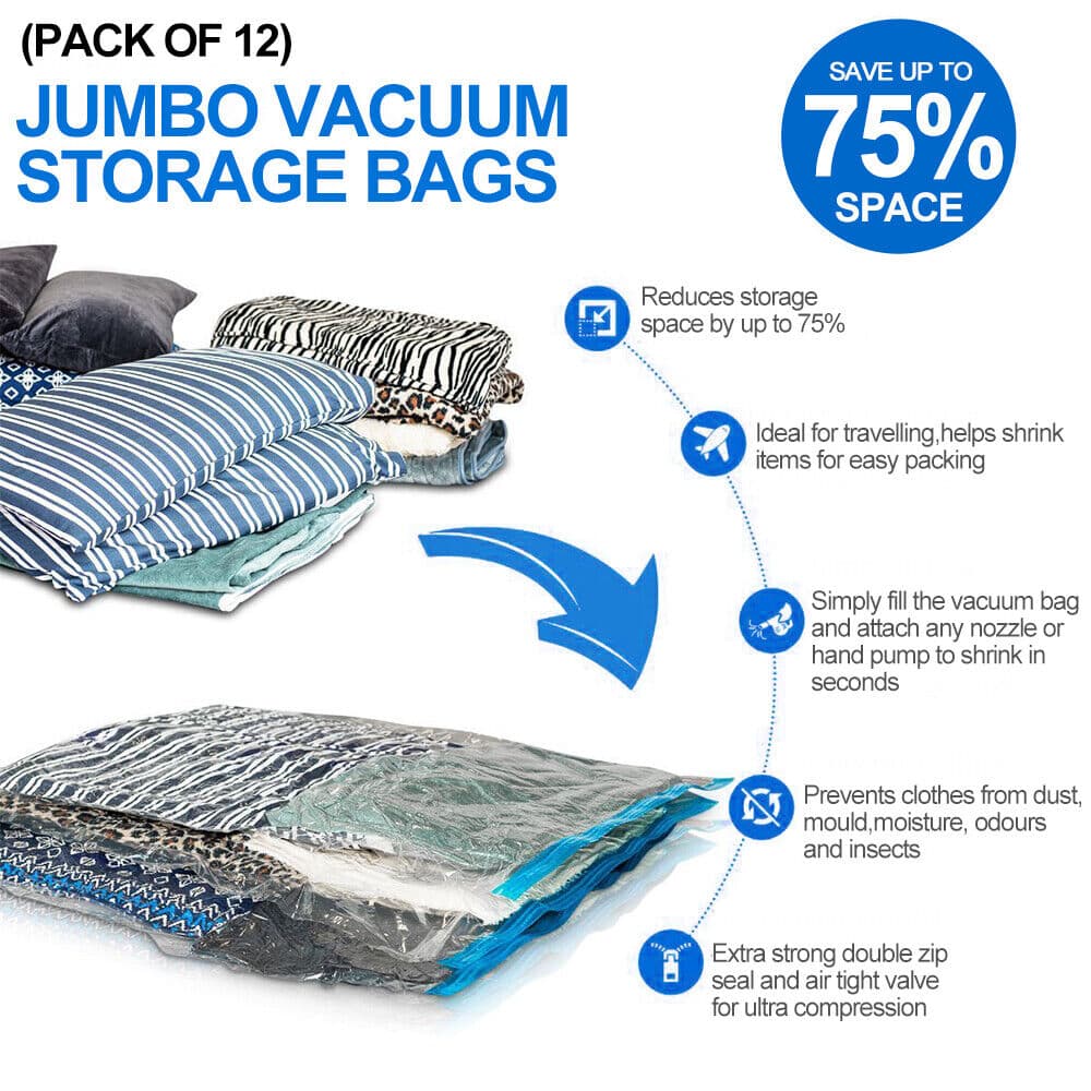 Reusable Vacuum Storage Bags for Clothes & Bedding - image 6