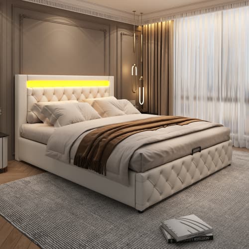 Transform Your Bedroom With This White LED Storage Bed - image 24