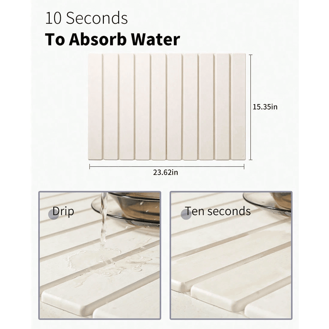 White Foldable Diatomite Drying Mat for Effortless Kitchens - image 6