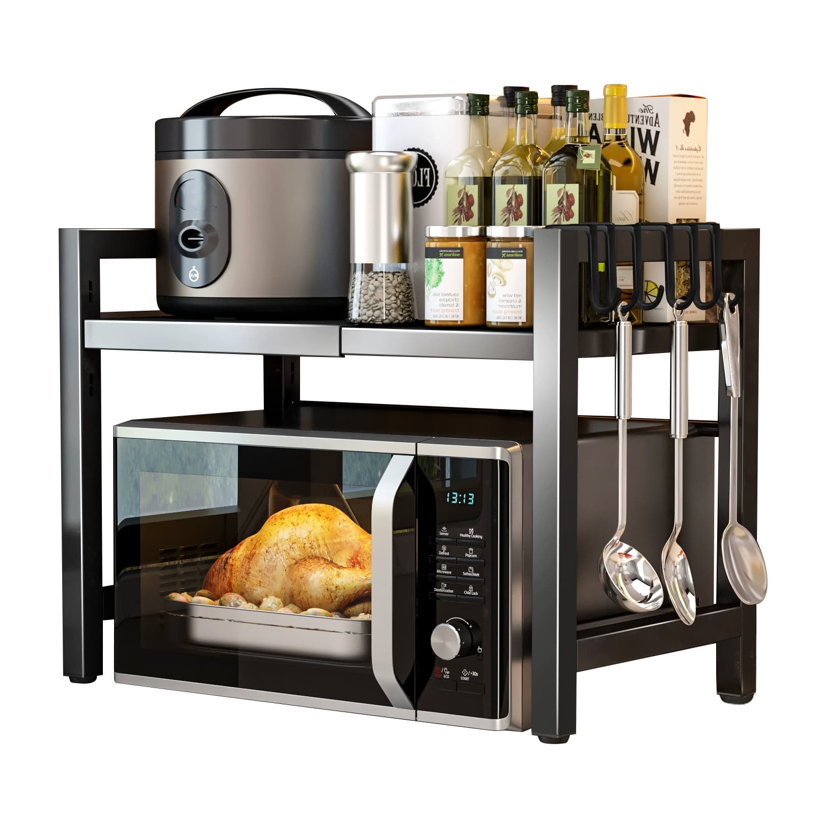 Maximise Worktop Space with this Extendable Microwave Rack