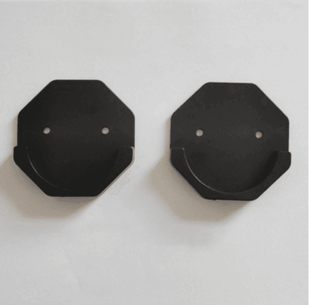 Hexagonal ABS Shower Rod Brackets in Matte Black — Pair - image 5