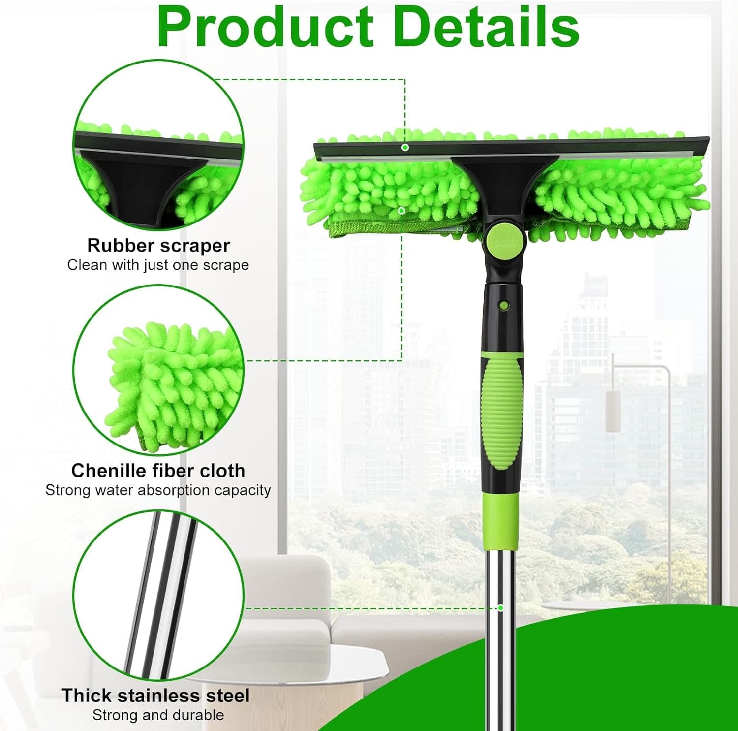 Effortless 4.5m Telescopic Window Cleaner & Squeegee - image 3