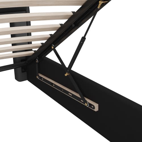 Upholstered Ottoman Bed with Hydraulic Storage & Headboard Compartment (4ft6 Double) - image 11