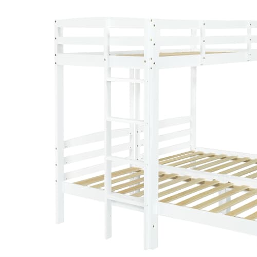 Triple Sleeper Bunk Bed for Kids & Teens - White - image 20