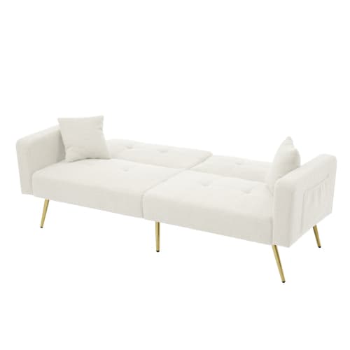 Chic 2 Seater Click Clack Sofa Bed with Side Pockets - image 41