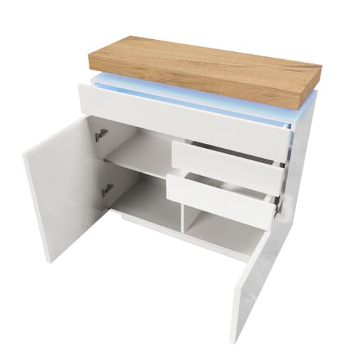 Modern High Gloss Sideboard with App-Controlled LED Lighting - image 14