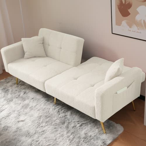 Chic 2 Seater Click Clack Sofa Bed with Side Pockets - image 20
