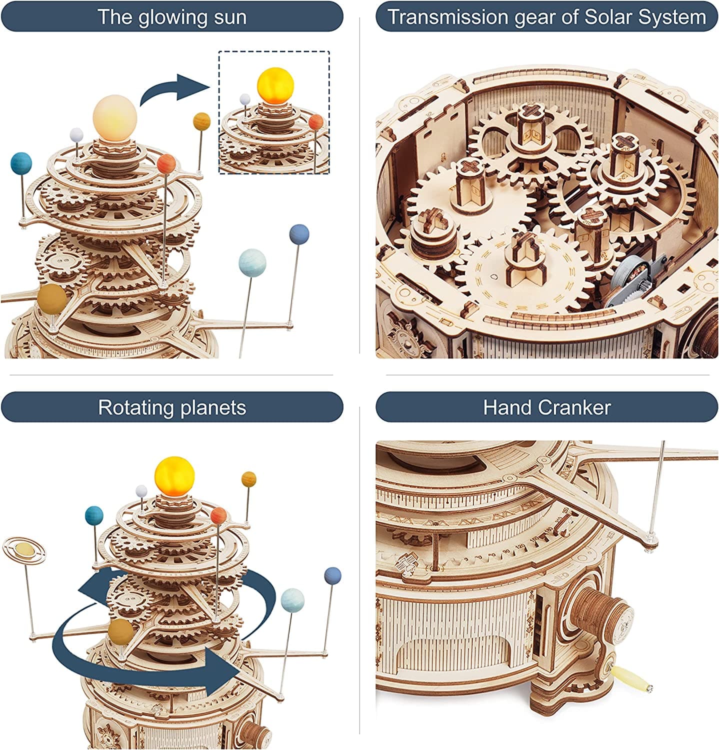 Discover the ROKR Mechanical Orrery 3D Wooden Puzzle - image 7