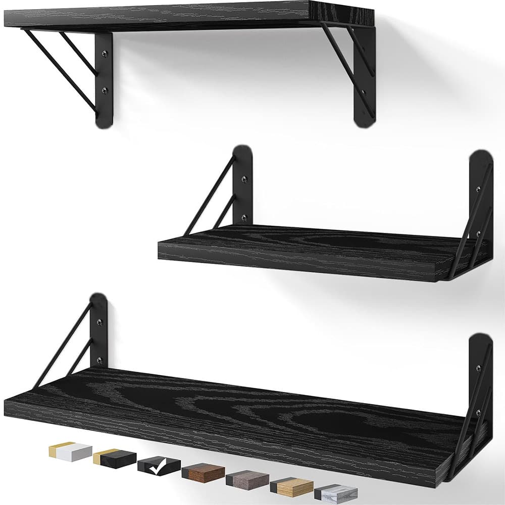 Three Industrial Floating Shelves in Black for Any Room - image 11