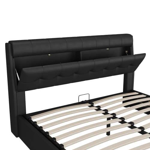 Upholstered Ottoman Bed with Hydraulic Storage & Headboard Compartment (4ft6 Double) - image 17