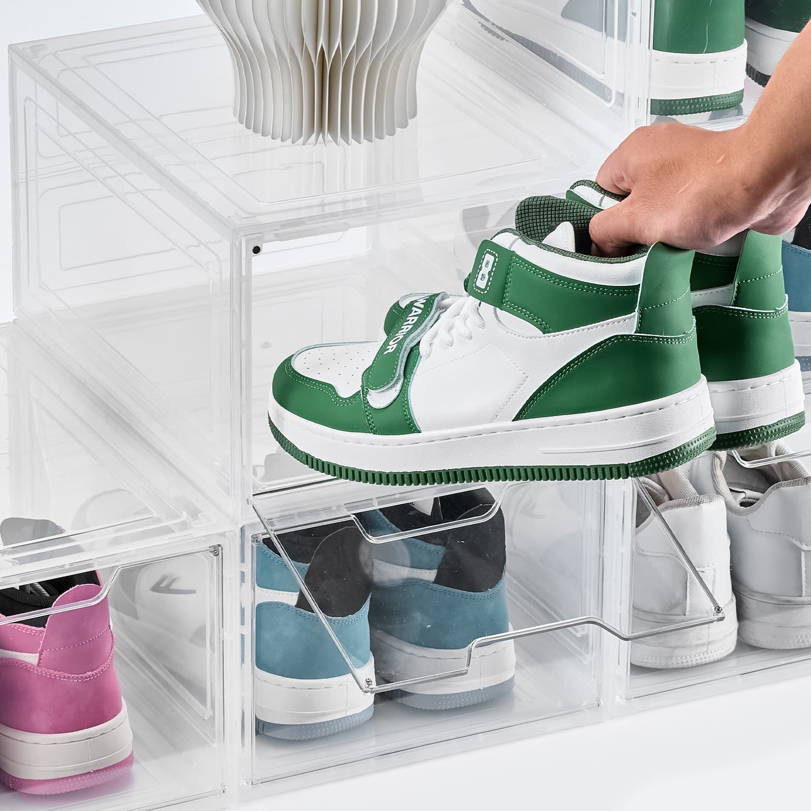 Set of Clear Stackable Shoe Organiser Boxes - image 9