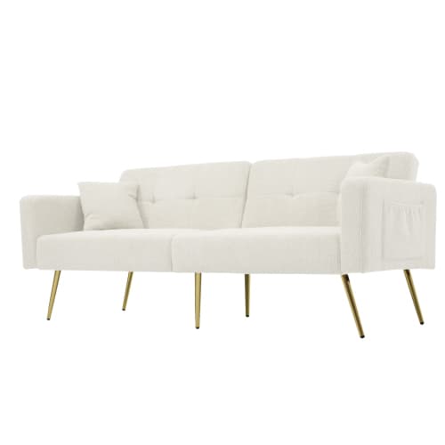 Chic 2 Seater Click Clack Sofa Bed with Side Pockets - image 35