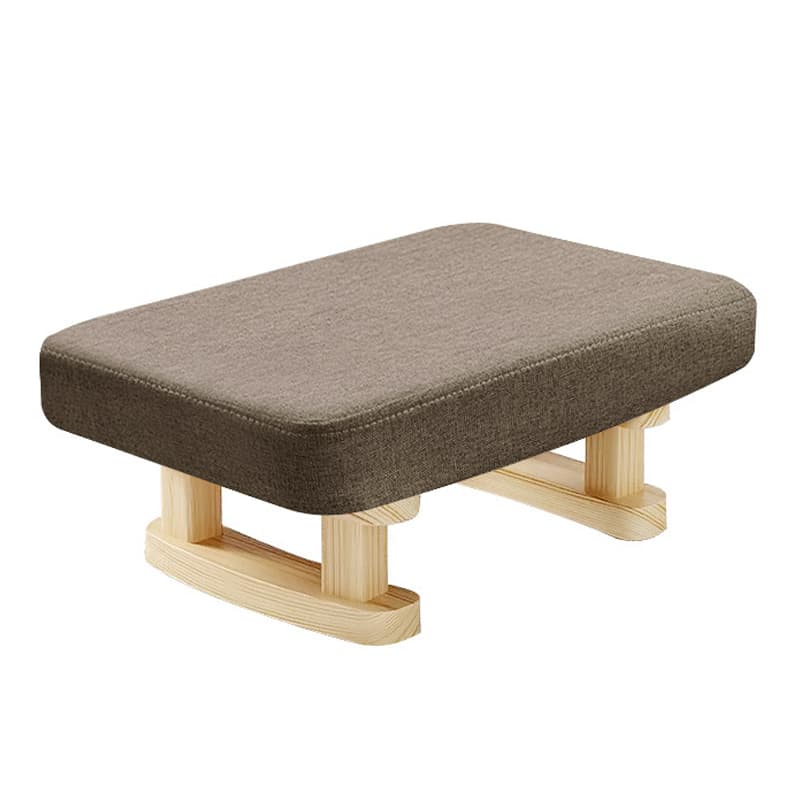 Effortless Comfort: Small Linen & Pine Wood Footstool - image 8