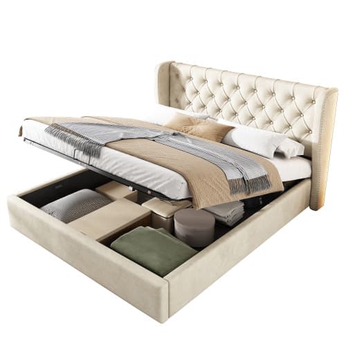 Effortless Storage Meets Timeless Style in this Velvet Bed - image 9