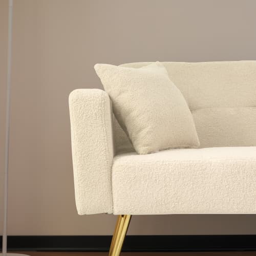 Chic 2 Seater Click Clack Sofa Bed with Side Pockets - image 22
