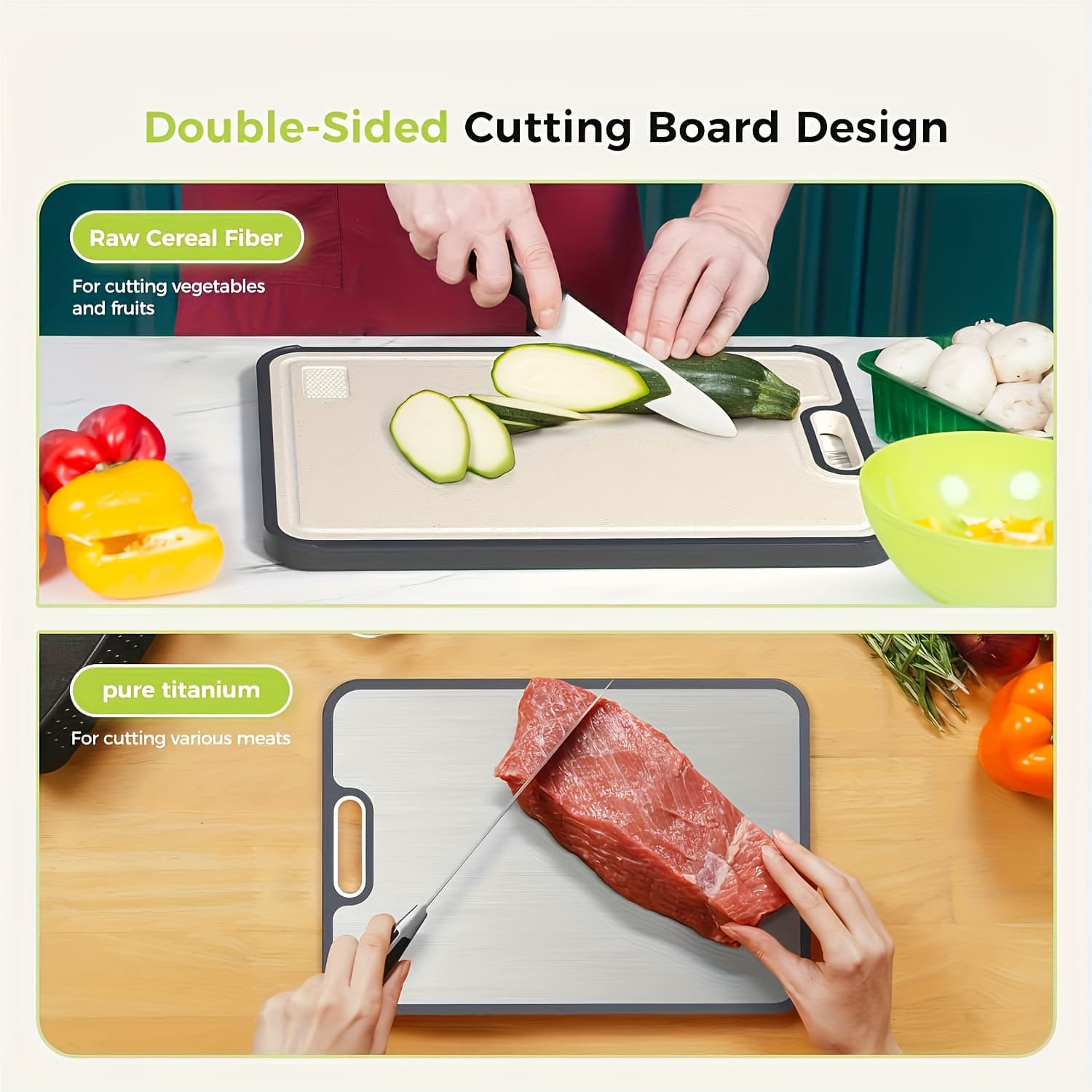 Double-Sided Chopping Board: Stainless Steel and Textured Surface - image 9