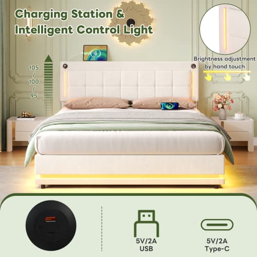 Smart LED Bed with Storage, Lights & USB Charging - image 10