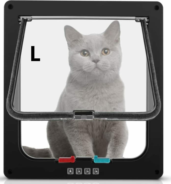 Large 4-Way Locking Cat and Dog Door with Clear Flap - image 10
