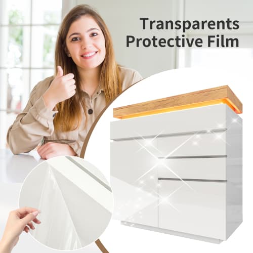 Modern High Gloss Sideboard with App-Controlled LED Lighting - image 27