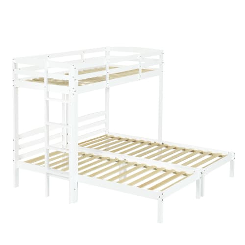 Triple Sleeper Bunk Bed for Kids & Teens - White - image 7