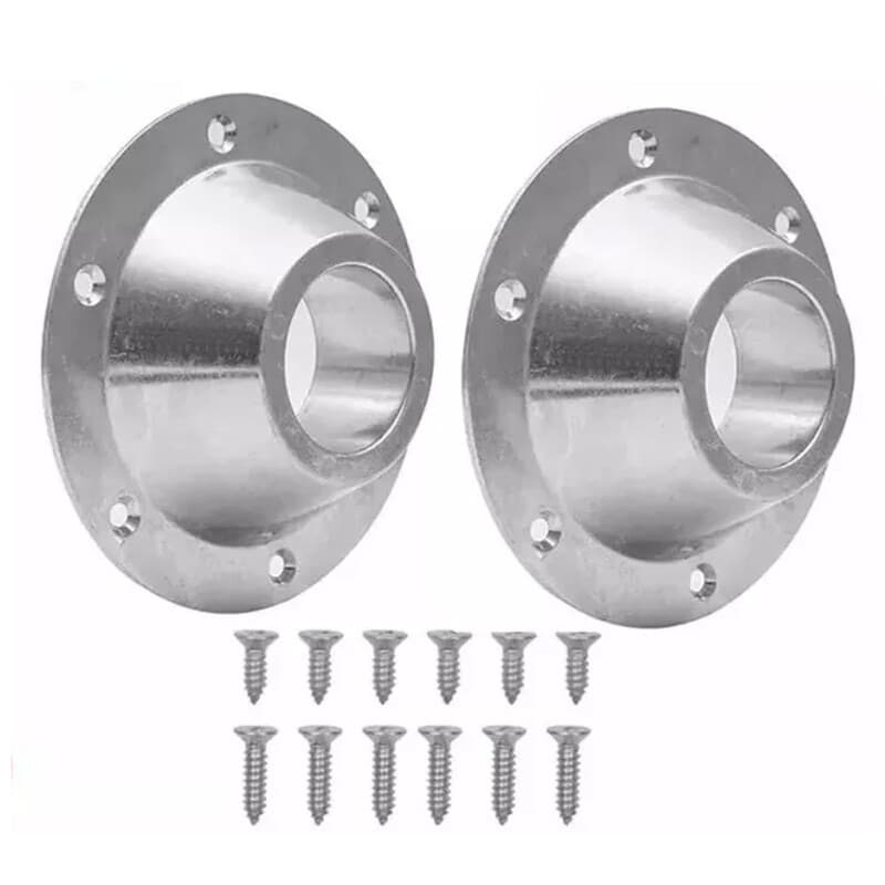 Set of 2 Chrome 57mm Tube Flanges for Table Leg Conversion - image 13