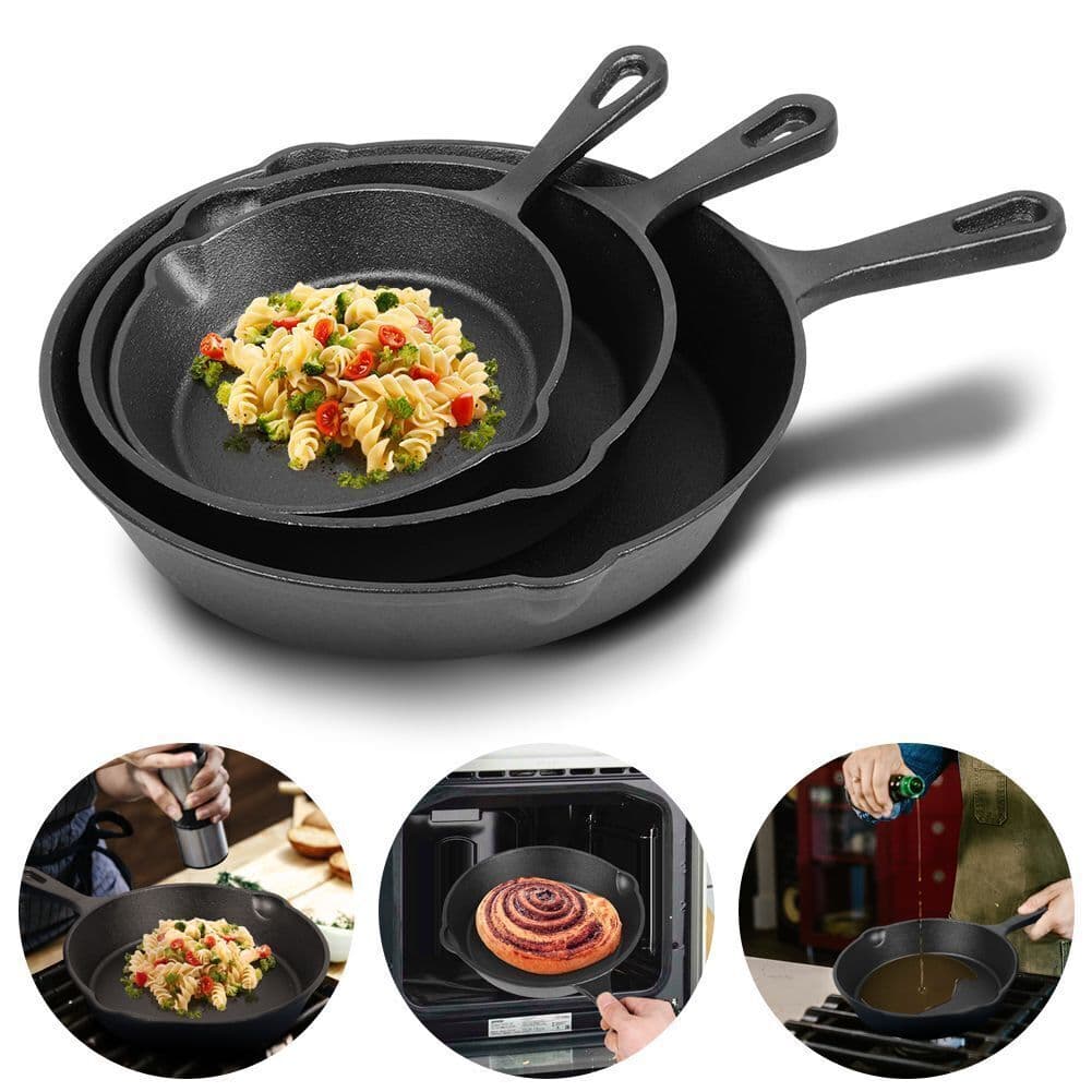 Versatile 3-Piece Cast Iron Skillet Set - image 13