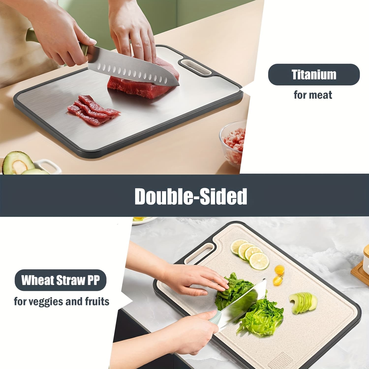 Double-Sided Chopping Board: Stainless Steel and Textured Surface - image 5