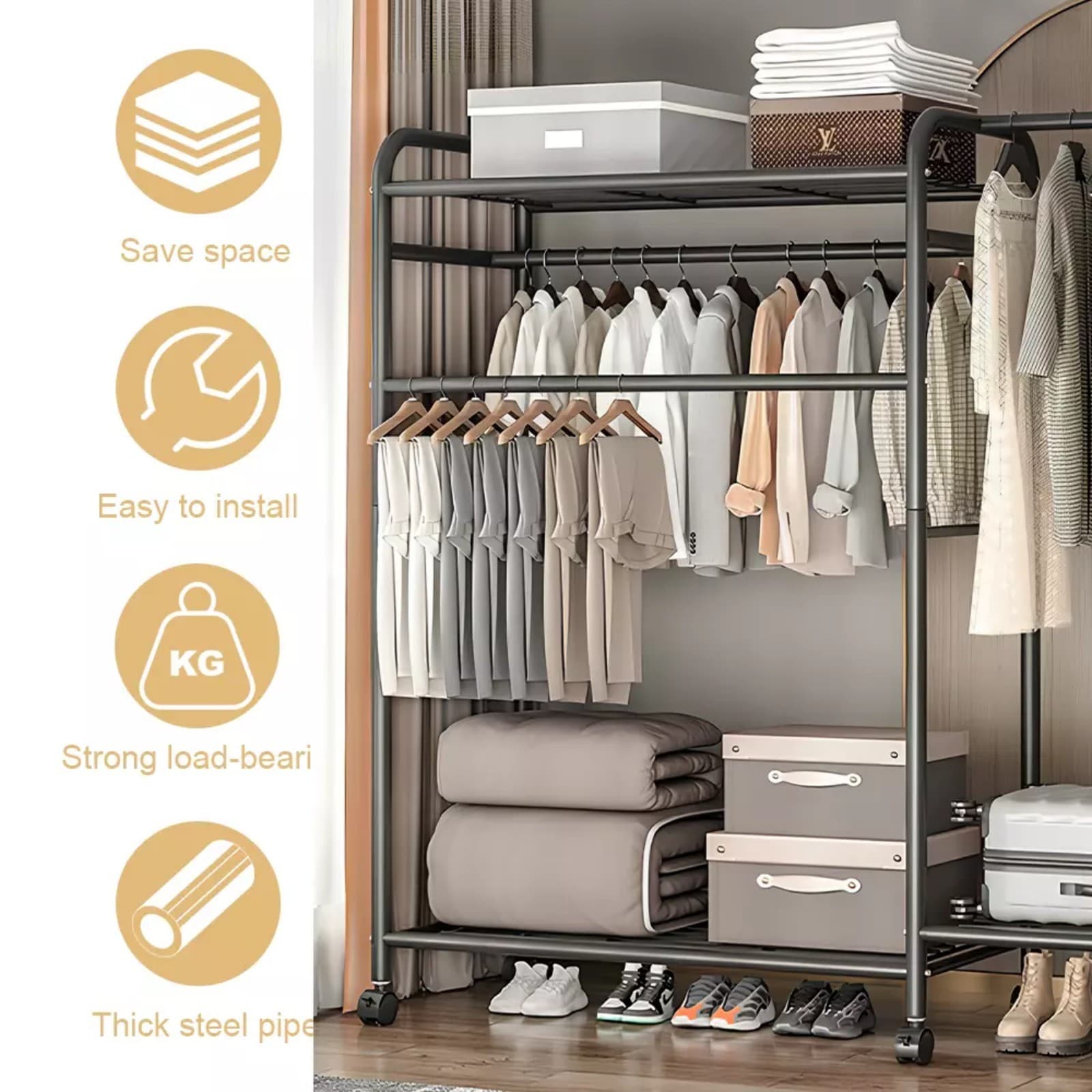 Transform Your Space with this Heavy Duty Double Clothes Rail - image 1