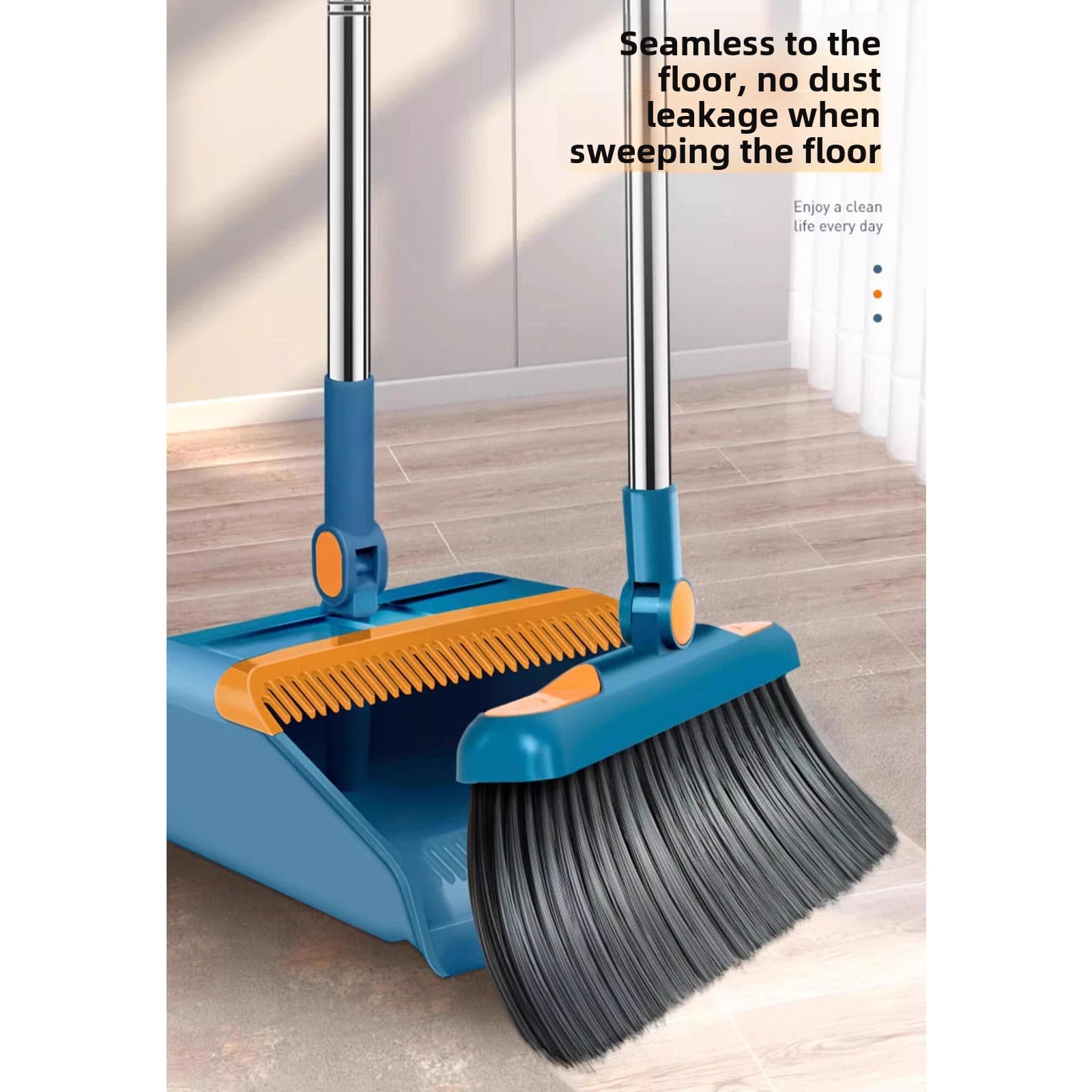 Tall Stand-Up Broom and Dustpan Set for Everyday Tidying - image 1