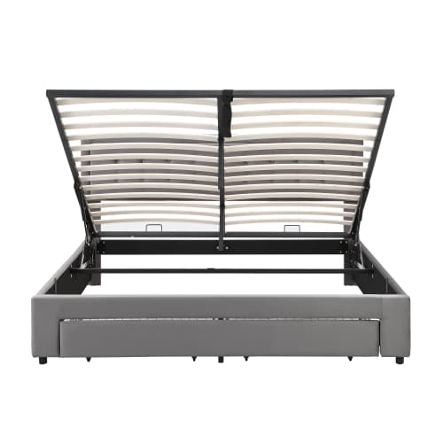 Upholstered King Size Bed with LED Lights and USB Charging Port (5ft) - image 6