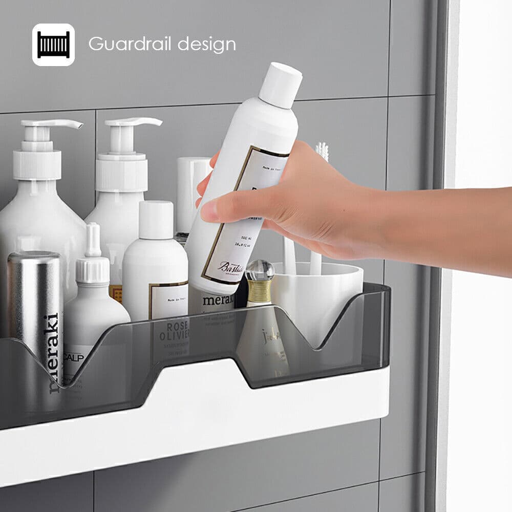 No-Drill Bathroom Shelf with Drainage — Self-Adhesive Wall Caddy - image 19