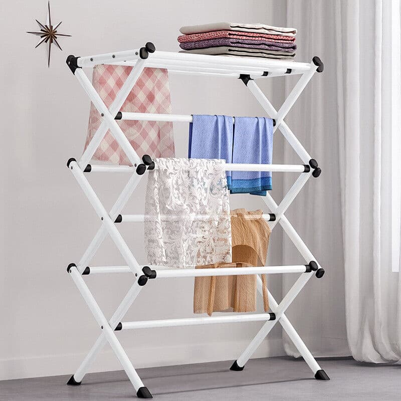 Fold-Away Metal Clothes Airer with Three Drying Tiers - image 8