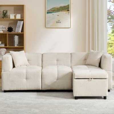 Effortless Comfort: 80-Inch Fabric Sectional Sofa - image 8