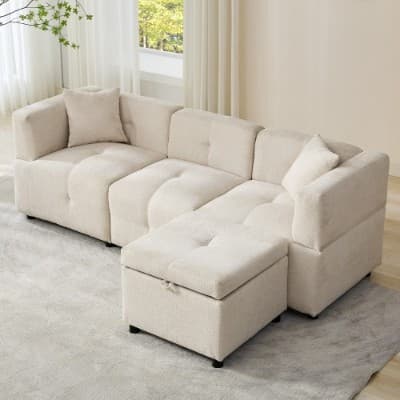Effortless Comfort: 80-Inch Fabric Sectional Sofa - image 24