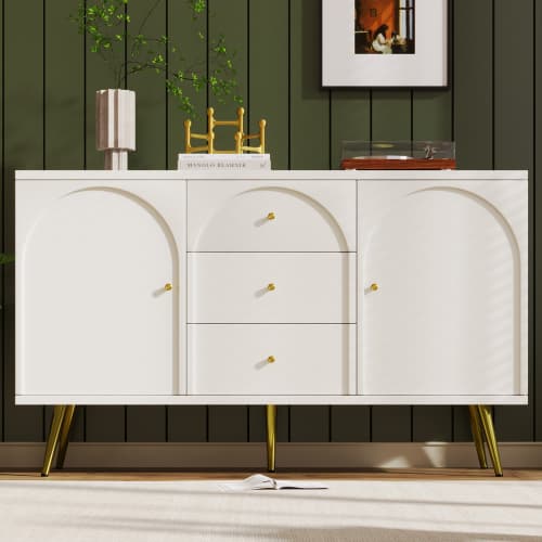 Modern Cream White Sideboard with Arched Drawer Fronts - image 23